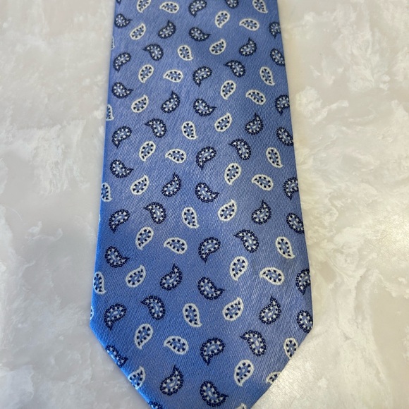 SOLD - Brioni Blue Micro Paisley Men's Tie, Silk, Made in Italy - Picture 6 of 9